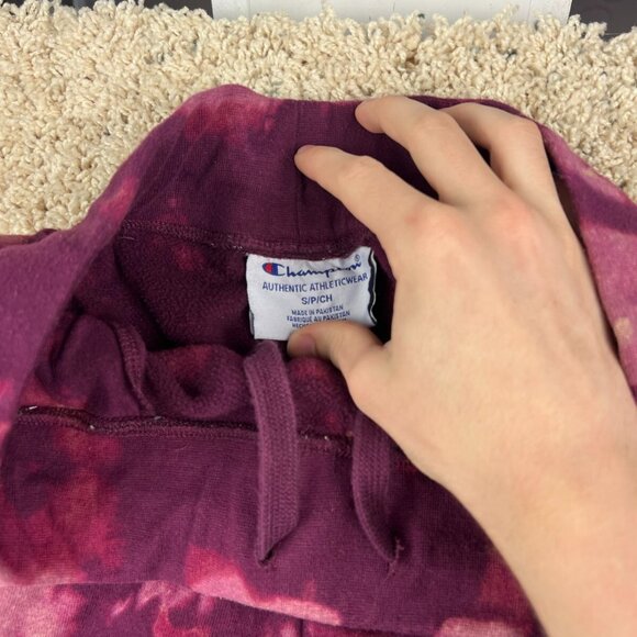 Champion Athleticwear Sweatpants Size Small Red White Tie Dye Drawstring - Picture 6 of 10